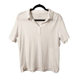 Northern Reflections 100% Pima Cotton White Short Sleeve Collared T-Shirt